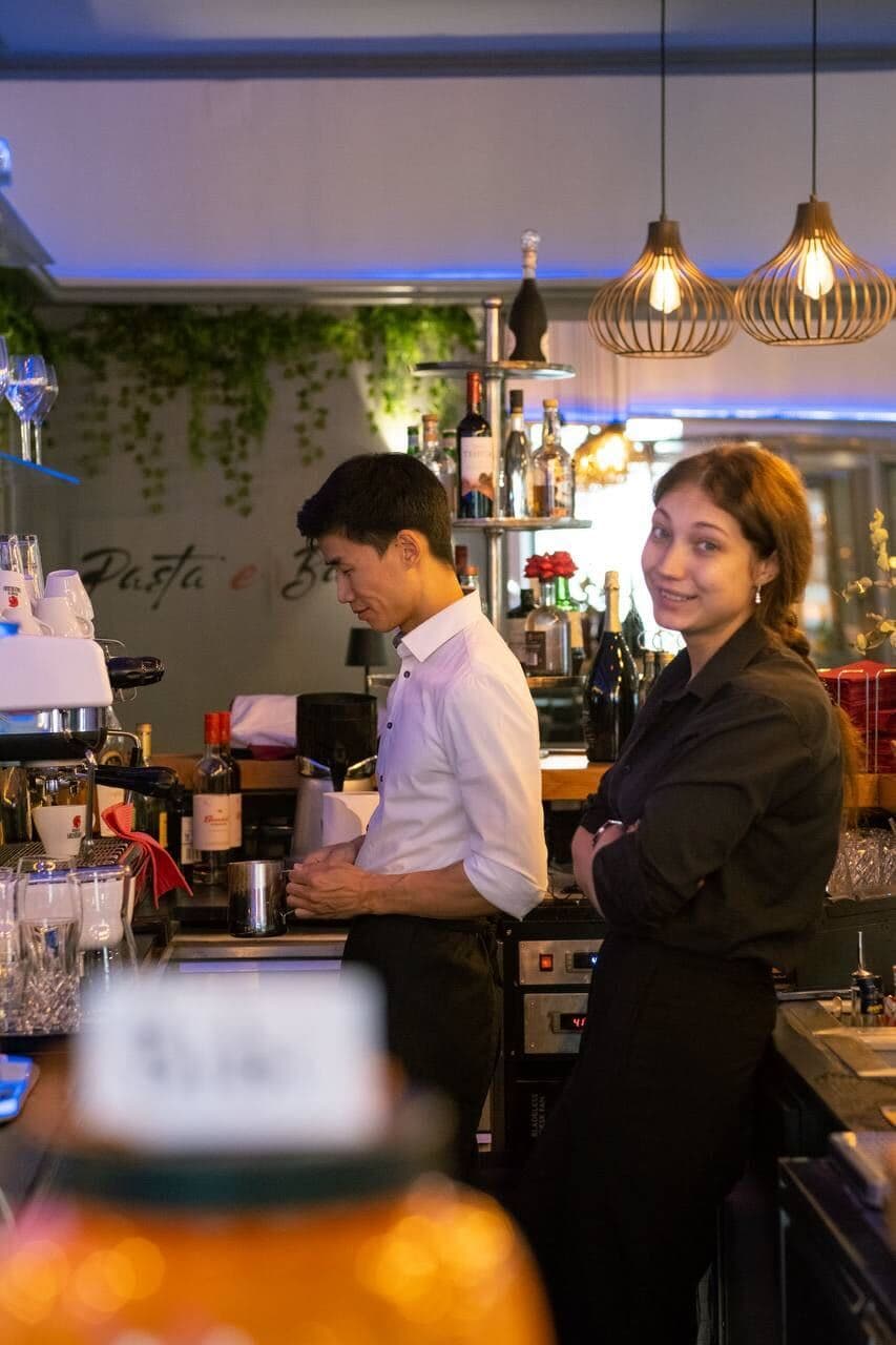 Team at bar